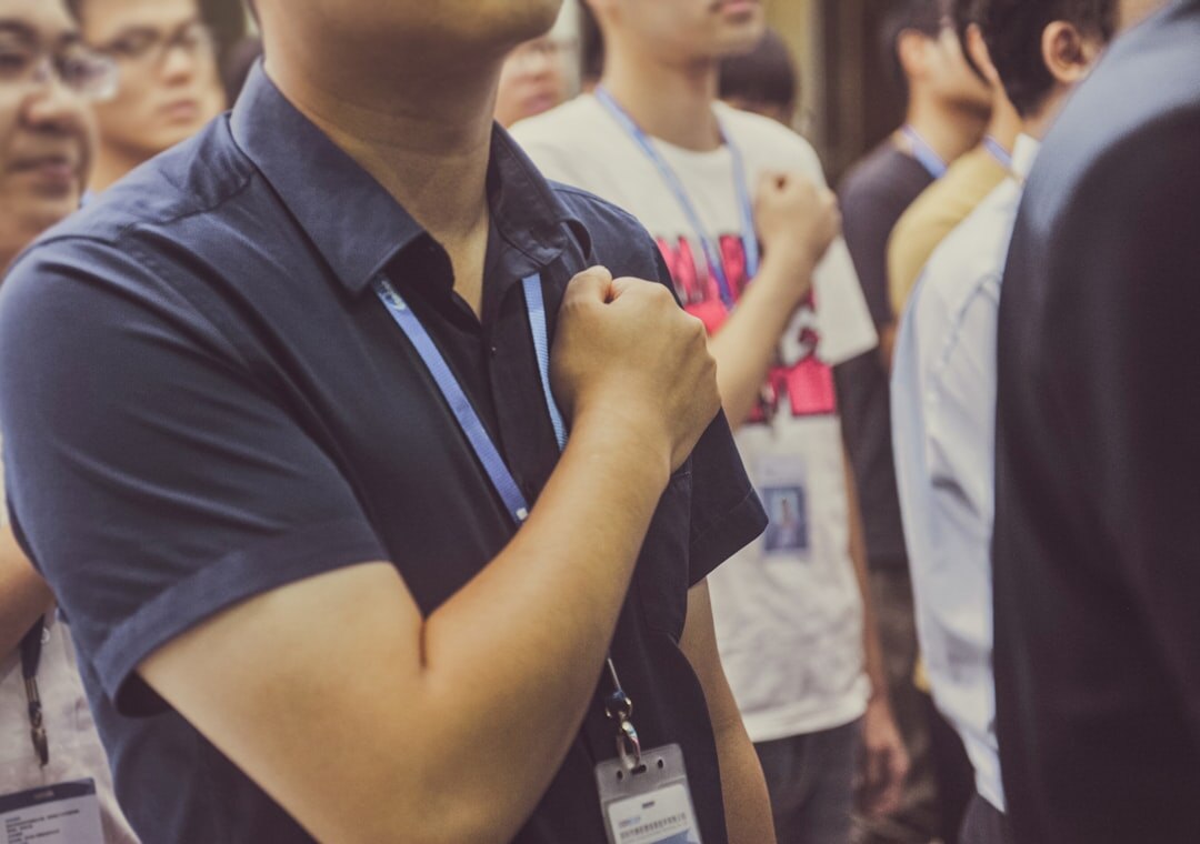 business professionals shaking hands at conference